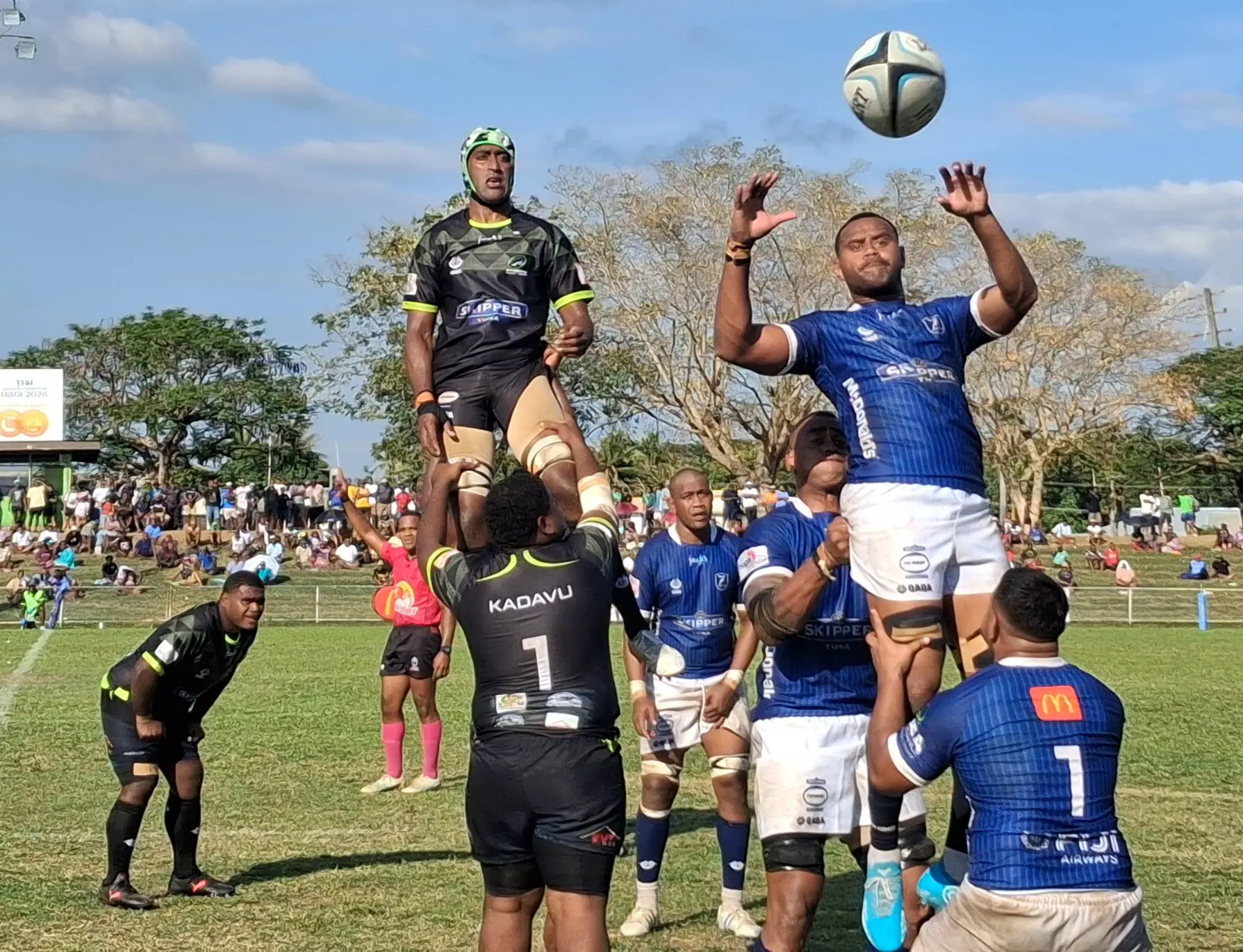 McDonald’s Nadi lock Peni Naruma wins a lineout against Kadavu during their Skipper Cup opener at King Charles Park, Nadi, on August 1, 2026. Nadi won 19-15. Photo: Waisea Nasokia