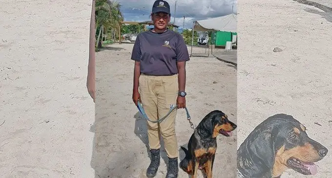 Kritika Latchmi with her dog Bella in Nadi.   Photo: Mereleki Nai
