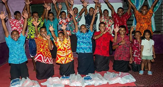 Members of Wailoku Tin Band with their stationery at Korolailai Settlement, Wailoku on January 17, 2024. Photos: Wati Talebula-Nuku