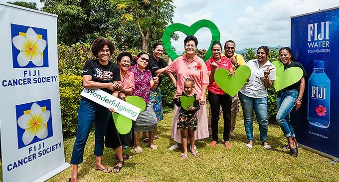 FIJI Water Foundation representatives with the Fiji Cancer Society representatives and guests. Photo: FIJI Water Foundation