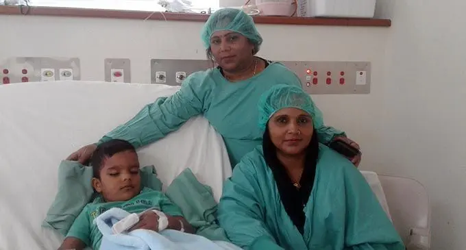 Ashereen Nisha (standing) showing support to her sister Sumeshni Ali (mother) and Ameer Ali. Photo: Kelera Sovasiga