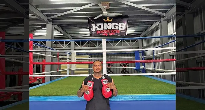 Boxing trainer Francis Shane at ringside of the newly opened Kings Boxing Gym on Fantasy Island in Nadi on September 29, 2022. Photo: Waisea Nasokia
