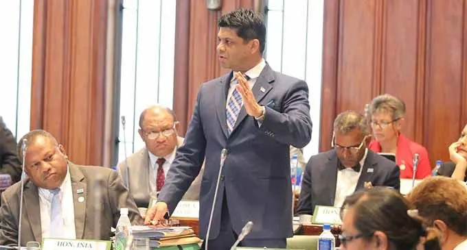 Attorney-General Aiyaz Sayed-Khaiyum in Parliament. Photo: Parliament of Fiji