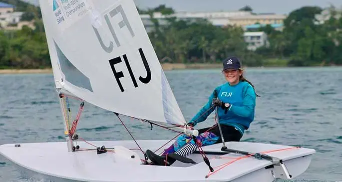 Sophia Morgan representing Fiji in one of the earlier competitions. She has now booked a spot in the Tokyo Olympic Games in Japan. Photo: Supplied