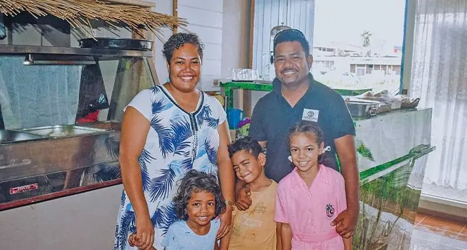 Ilai Lomaloma with his wife Talei Lomaloma and children Sleai Lomaloma, Beaulah Lomaloma and Ratu Rusiate Tugi Lomaloma on November 10, 2022. Photo: Supplied by Matata Production