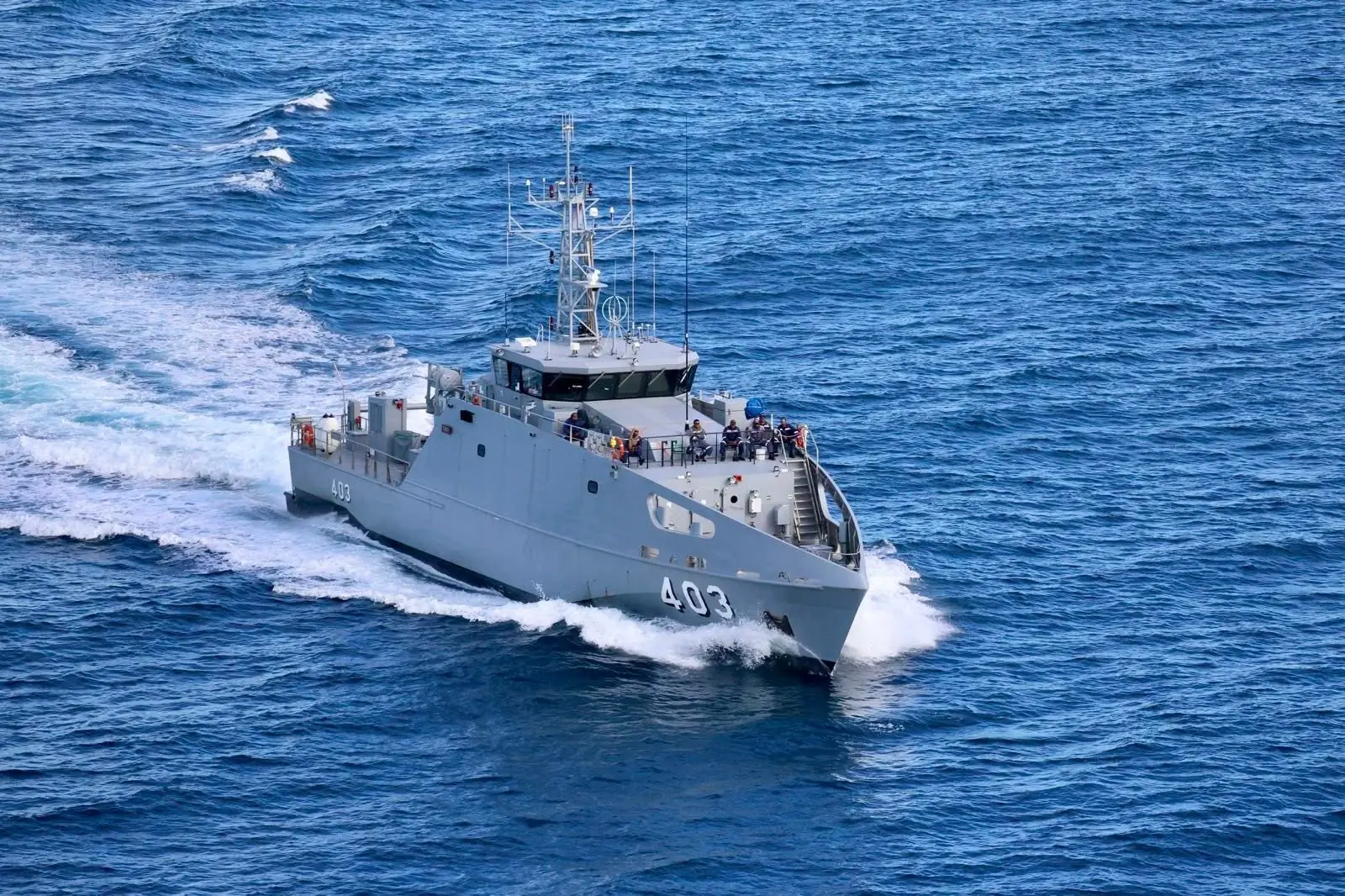 Guardian-class patrol boat RFNS Timo during the search and rescue mission.
