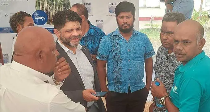The Acting Prime Minister and Attorney-General Aiyaz Sayed-Khaiyum with attendees at the launch of the Sugarcane Farmers Special loan facility at Drasa Secondary School in Lautoka on September 26,2022. Photo: Salote Qalubau