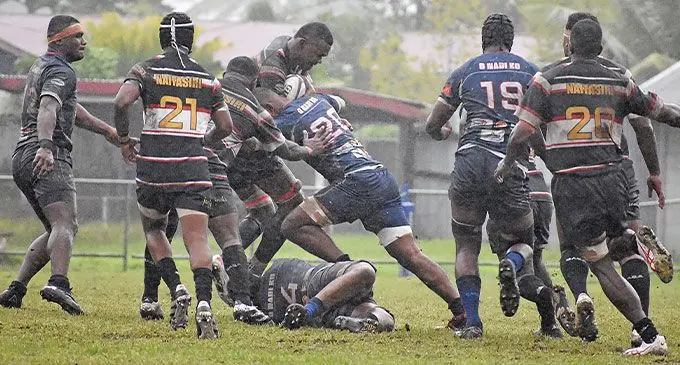 Action between Naitasiri and Nadi during the Skipper Cup match. Photos: Ronald Kumar