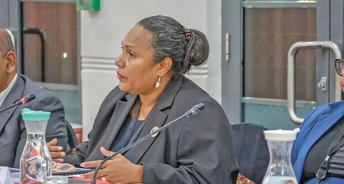 FICAC Commissioner Barbara Malimali making her submission to the Standing Committee on Foreign Affairs and Defence on January 22, 2025. Photo: Parliament of Fiji