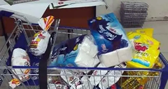 A trolley of weekly groceries for Lautoka Rugby Union players.