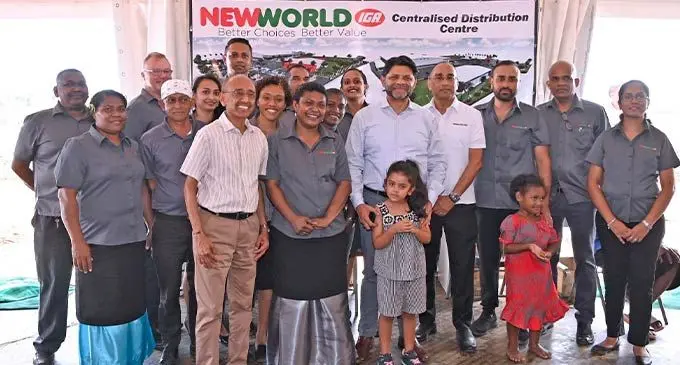 Attorney-General and Minister for Economy, Aiyaz Sayed-Khaiyum with the NewWorld staff following the groundbreaking ceremony of the company’s Centralised Distribution Centre in Wairabetia, Lautoka on August 4