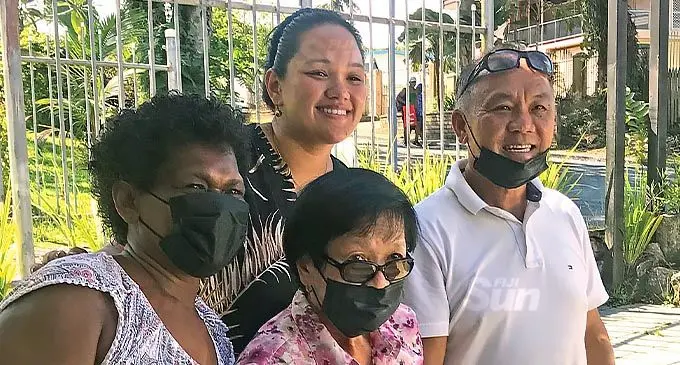 From left: Family friend Dolo Pone, Yuen Yam Kai, otherwise known as Linda Joe (Michael Joe’s mother), Joes Farm managing director, Michael Joe and his niece, Samantha Chow (back). Photo: Frederica Elbourne