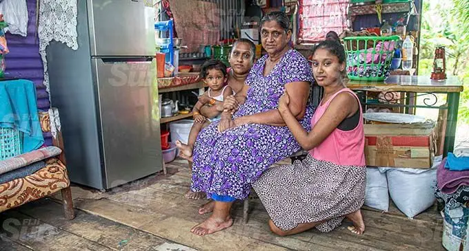 Urmila Devi 65, (middle) with her daughter Florence Radhika Devi (left), granddaughters Justine Janvi Raj, 13, and Amyra Devi, 1, at Sasawira, Nausori on the January, 5, 2021. Photo: Leon Lord