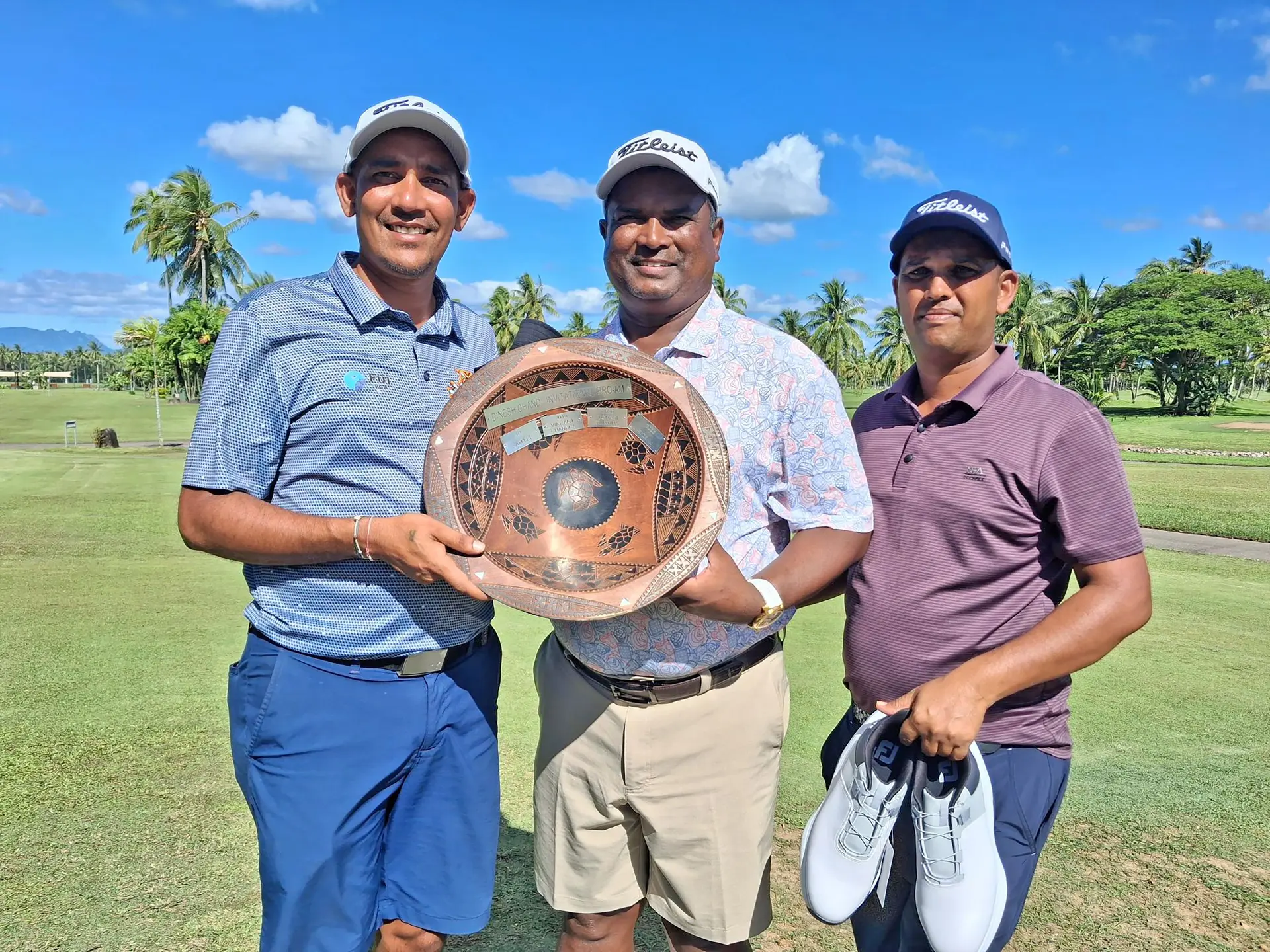 From left: Roneel Prakash, Dinesh Chand and Asish Chand.