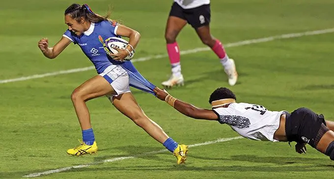 Action during their WXV 3 match against Samoa at The Sevens 2 Stadium, Dubai, United Arab Emirates on October 5, 2024. Photo: Christopher Pike/ World Rugby