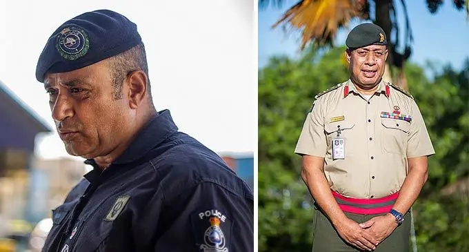 From left: Brigadier- General Sitiveni Qiliho and RFMF Commander Major-General Ro Jone Kalouniwai.