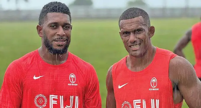 Iliavi Masori (left) and Suliano Volivolituevei during the team’s training session on December 27, 2024. Photo: FIji Rugby