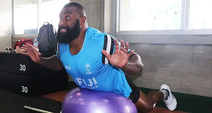 I’M READY… Fiji Airways Flying Fijians prop Peni Ravai during training in Osaka, Japan. Ravai is on the bench for tonight’s Rugby World Cup clash against Wales at the Oita Bank Stadium. Photo: FRU Media