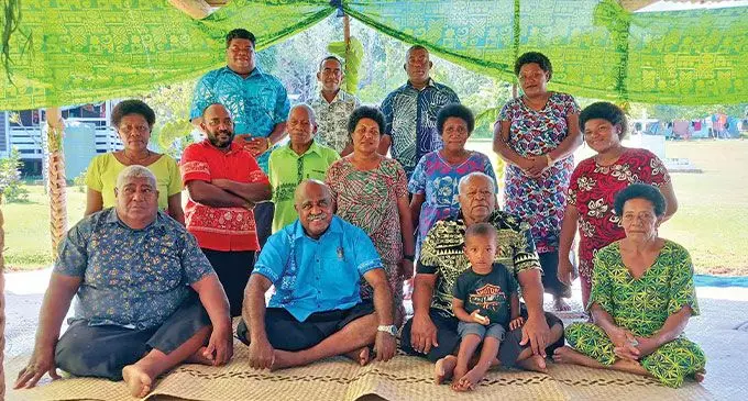 (Sitting, second from left) Assistant Minister in the Office of the Prime Minister, Sakiusa Tubuna, with villagers of Udu district in Macuata recently.