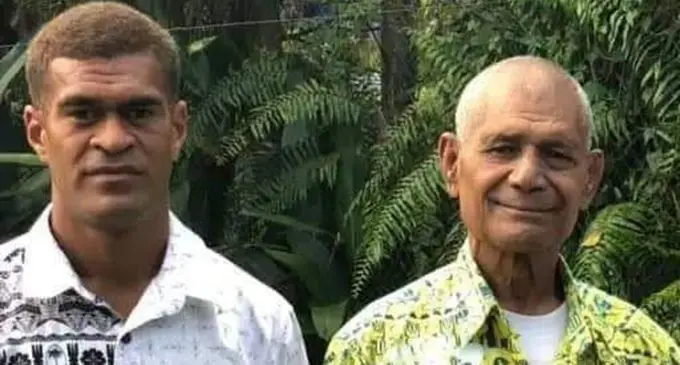 The late Enele Malele (right) with his grandson, Enele Malele Tikotani