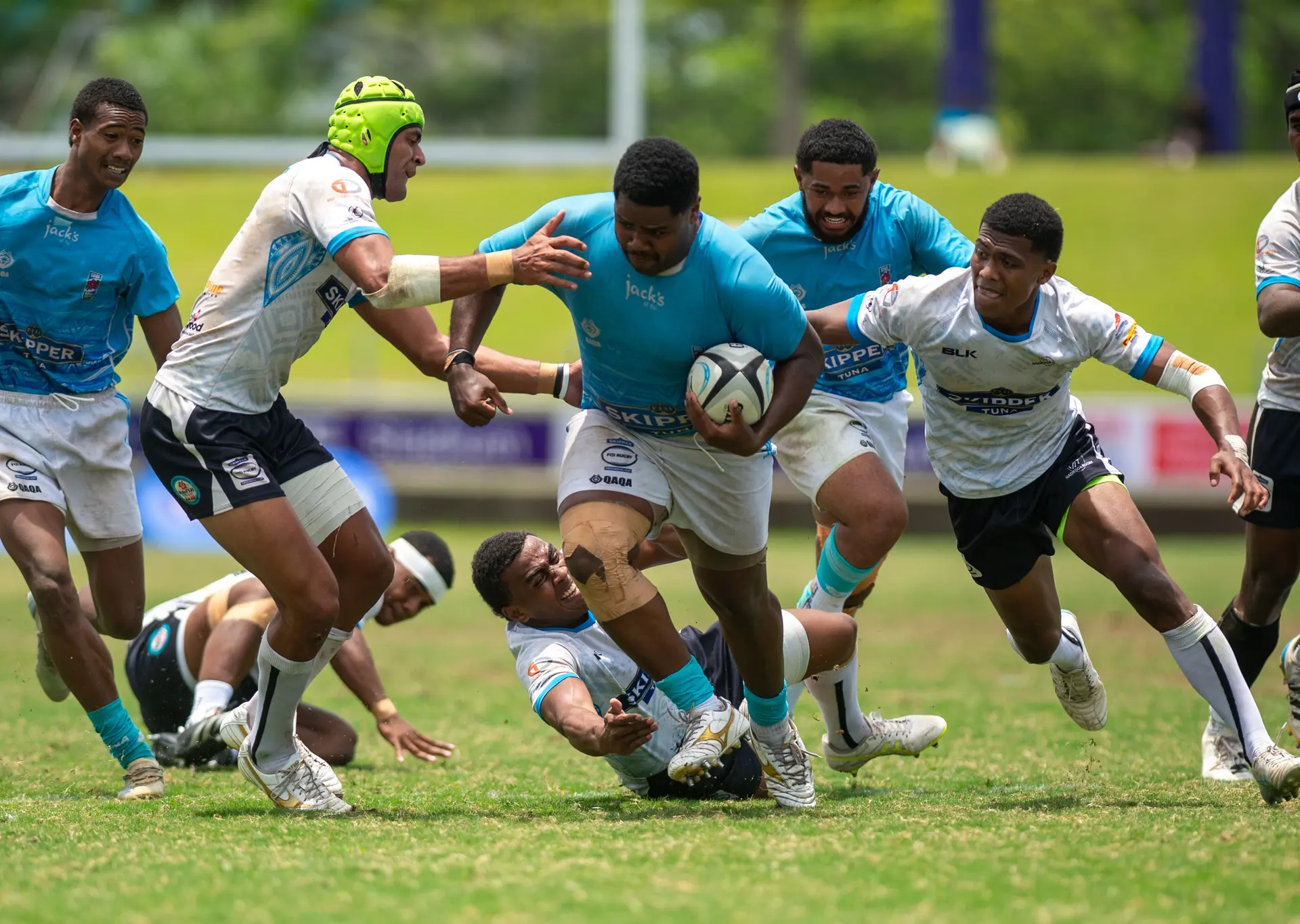 Action between Suva and Nadroga at the Semifinals clash 