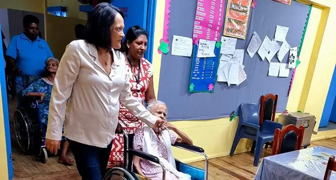Minister for Women, Children and Poverty Alleviation, Rosy Akbar, visited the staff and residents of the Golden Age Home in Labasa on November 25, 2022. Photo: Sampras Anand