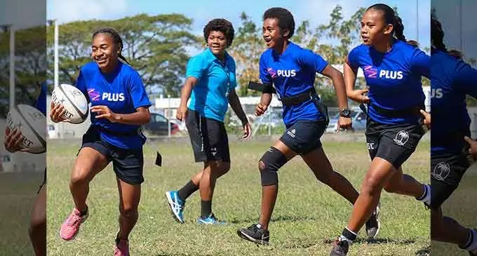 Students during a Get Into Rugby (GIR) Plus programme in the Western division. Secondary School girls will now have its own rugby competition - the Weet-bix Raluve Trophy competition. Photo: Oceania Rugby 