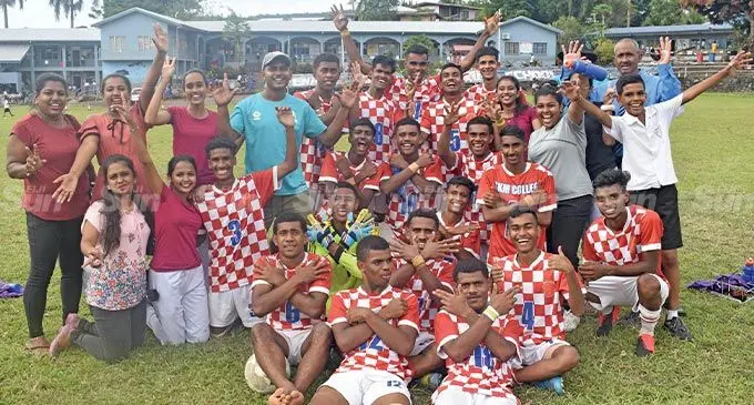 Labasa Sangam College football players, officials and fans at the Penang Sangam Primary School ground in Rakiraki on August 2, 2022. Photo: Waisea Nasokia