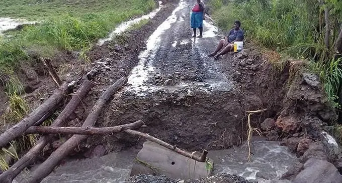 The broken Nasau Bridge in Votualevu, Nadi
