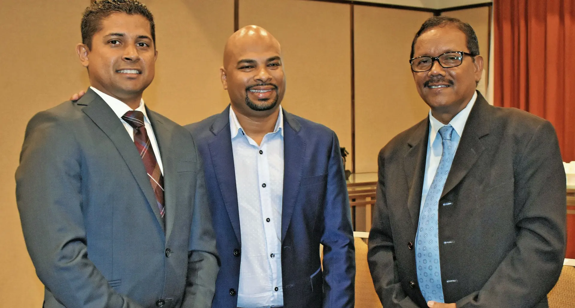 From left: Supervisor of Elections Mohammed Saneem, Director Human Rights and Anti-Discrimination Commission Ashwin Raj, and Fijian Electoral Commission chairperson Suresh Chandra.  Photo: Fijian Elections Office