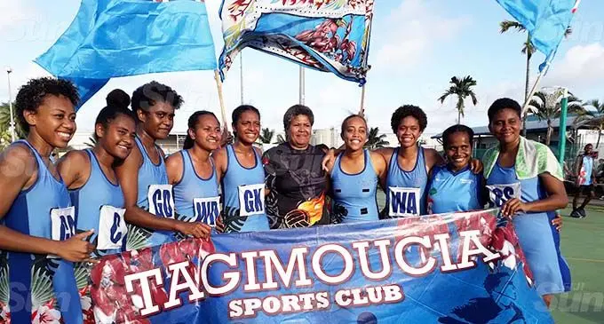Tagimoucia netball players and official after winning the Suva Netball Association’s Super League at the National Netball Centre in Laucala Bay, Suva, on October 10, 2020. Photo: Sereana Salalo
