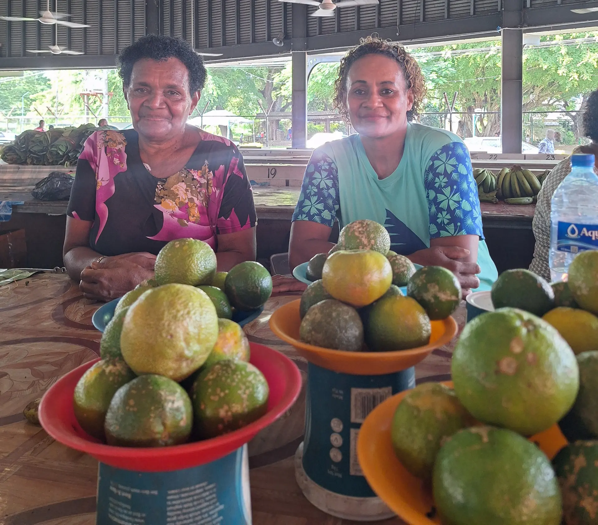 Mereseini Keretu with her eldest daughter Vakatalai Tubuna at the Nadi Market. Photo: Katherine Naidu.