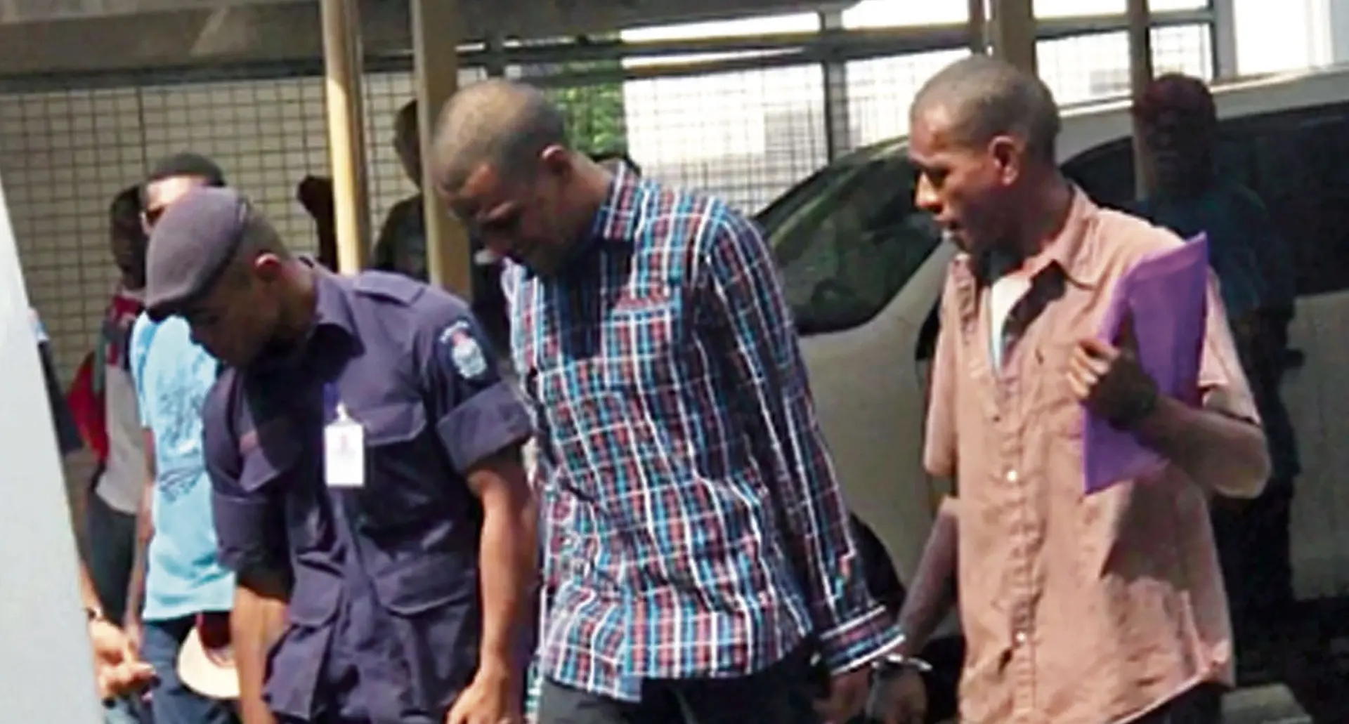 From left: Samuela Natokalau 23, Amani Masikerei 25 at the Suva Magistrates Court on March 5, 2018. Photo: Fonua Talei.