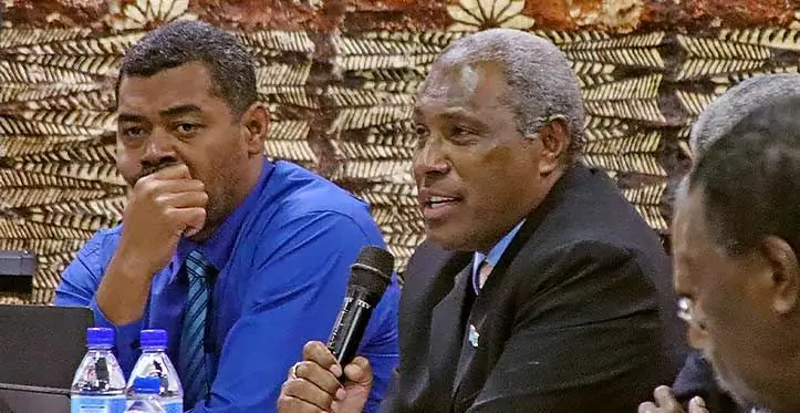Attorney-General Siromi Turaga during the Lomaiviti Provincial Council meeting at Studio 6 in Suva on July 25, 2023. Photo: Wati Talebula-Nuku