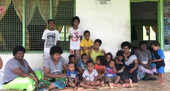 Women and children of Natakamo settlement after evacuating at the Kaleli Hall in Vatunibale on January 10,2022. Photo: Laisa Lui