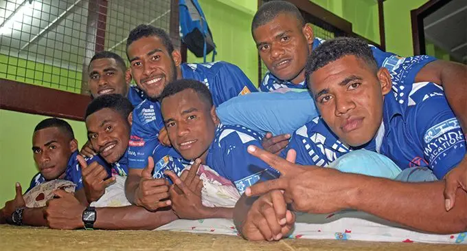 Jack’s Nadi rugby players (from left) Tevita Mociu, Epeli Saukuru, Jiutasa Nave, Tuidraki Samusamuvodre, Marika Tivirivi, Mesake Varo, Inoke Tavutu at their camp in Narewa village on June 26, 2019. Photo: Waisea Nasokia