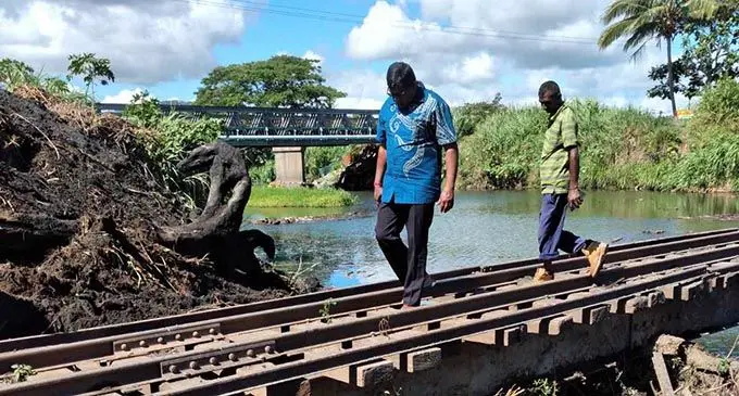 Minister Hon. Dr. Mahendra Reddy insect the Work done in Nasivi river 