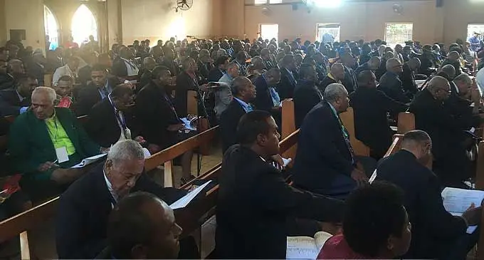 Methodist Church in Fiji and Rotuma participants at Centenary Methodist Church on Stewart Street in Suva on October 10, 2022, during the start of the weeklong conference. Photo: Nacanieli Tuilevuka