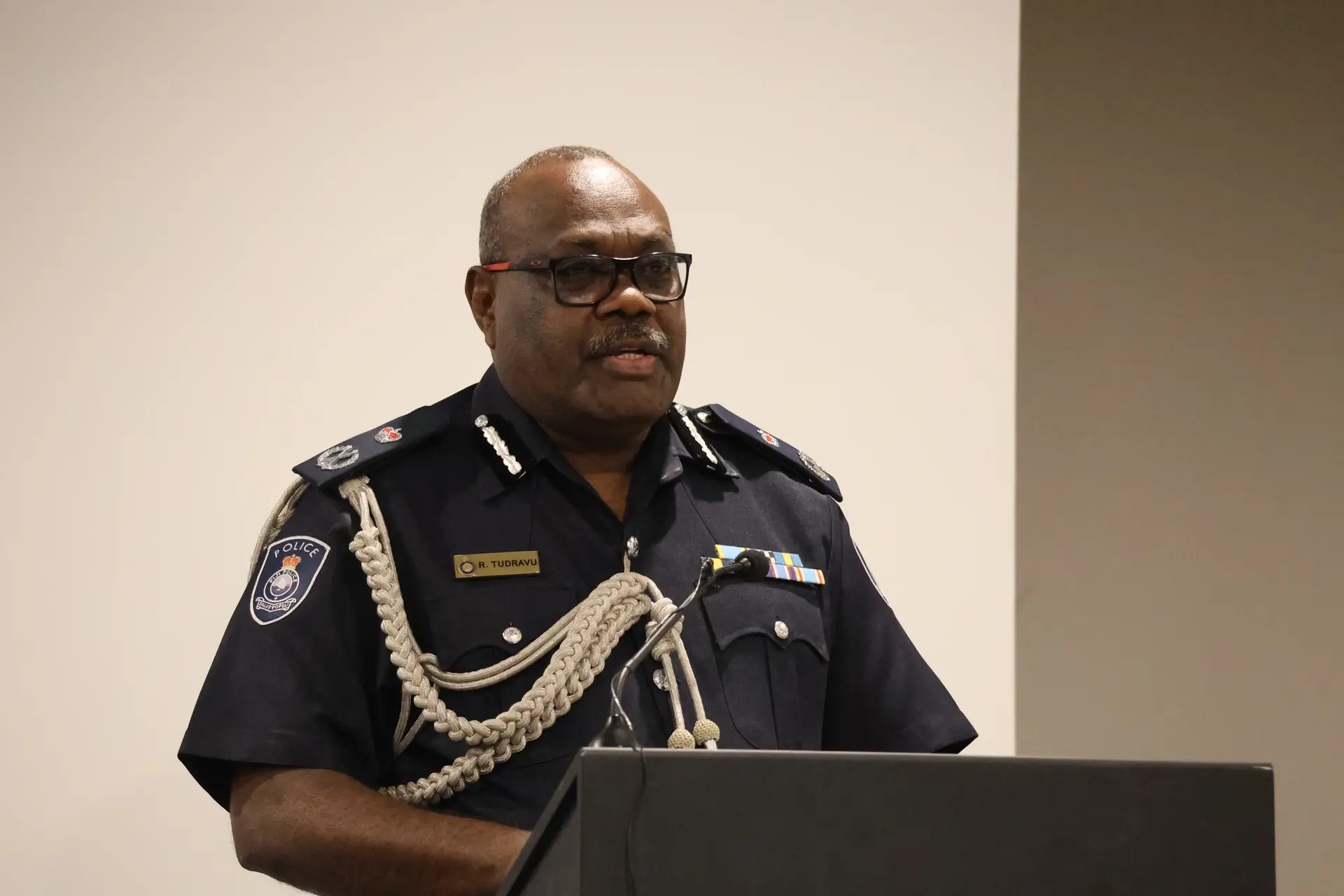 Commissioner of Police Rusiate Tudravu during the launch of the Gender Barrier Assessment Project Report