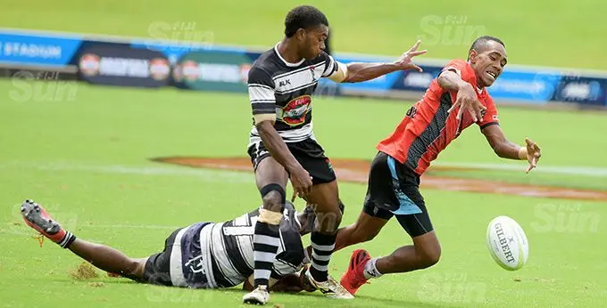 Marist Sevens under 21 day one action between Nawaka and Paradise Gaunavou at ANZ Stadium on March 25, 2021. Photo: Ronald Kumar.