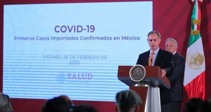 Mexico's Deputy Health Minister Hugo Lopez-Gatell Ramirez speaks at a press conference in Mexico City, capital of Mexico, on Feb. 28, 2020. (Xinhua/Str)
