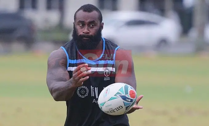 Peni Ravai during Flying Fijians training at Albert park on August 20, 2019. Photo: Ronald Kumar.