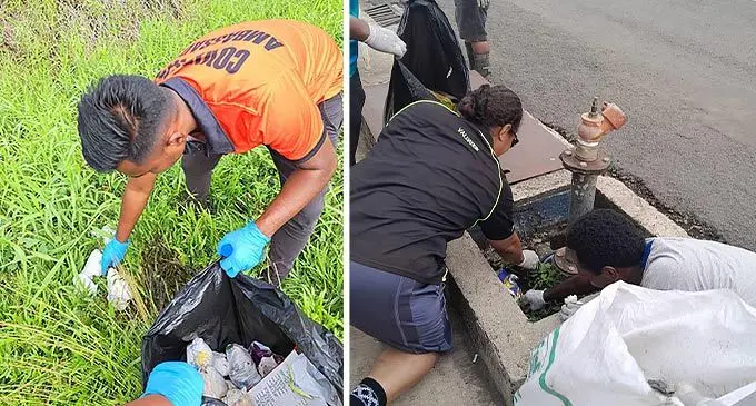 Government reps clean up in Labasa on November 9, 2022.