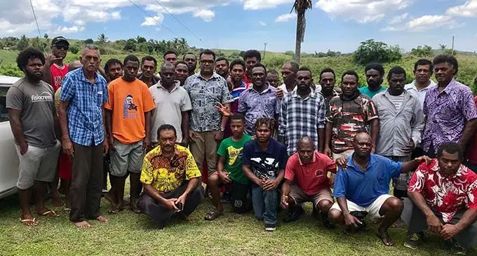 Permanent Secretary for Sugar Yogesh Karan with the Vanuatu labourers and some Ba residents in Ba on November 16, 2019.  Photo: Charles Chambers