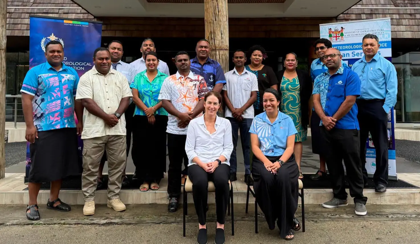 Hydrologic Research Centre’s Rochelle Campbell with delegates. Photo: FMS