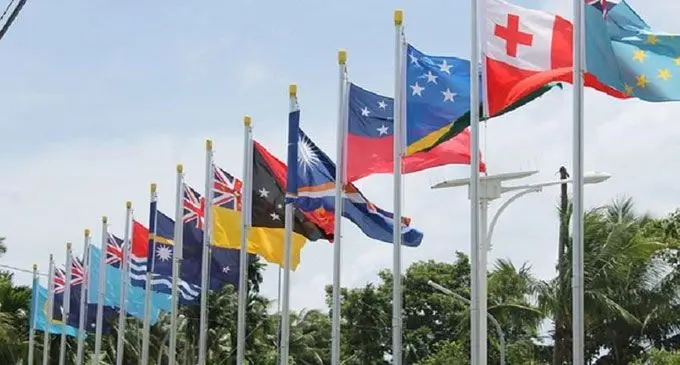 The Pacific Island Forum National Flags. Photo: From File.