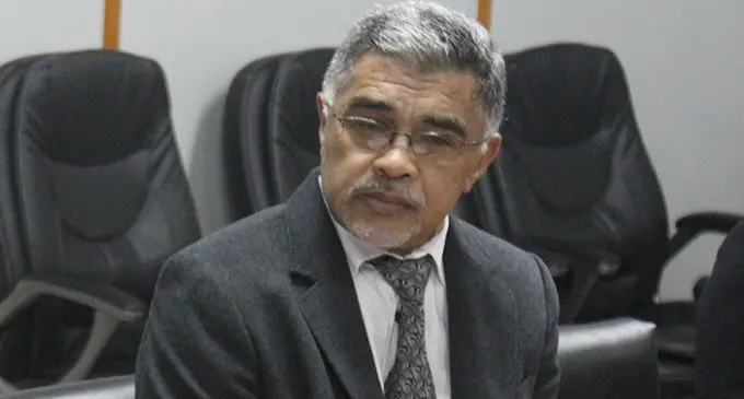  Permanent Secretary Dr James Fong during a press conference at the Denim House in Suva.
