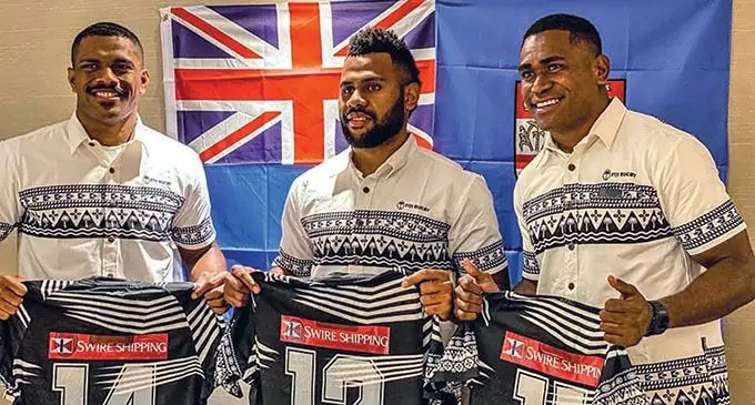Our Tokyo 2020 Olympic Games gold medallists who made their debut for the Vodafone Flying Fijians in Madrid on November 6, 2021. From left: Jiuta Wainiqolo, Vilimoni Botitu and Aminiasi Tuimaba.  Botitu and Tuimaba are expected to play against Wales next Monday (Fiji time) in Cardiff. Photo: FRU Media