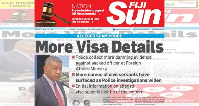 Writer comments on the stories published in the Fiji Sun. 