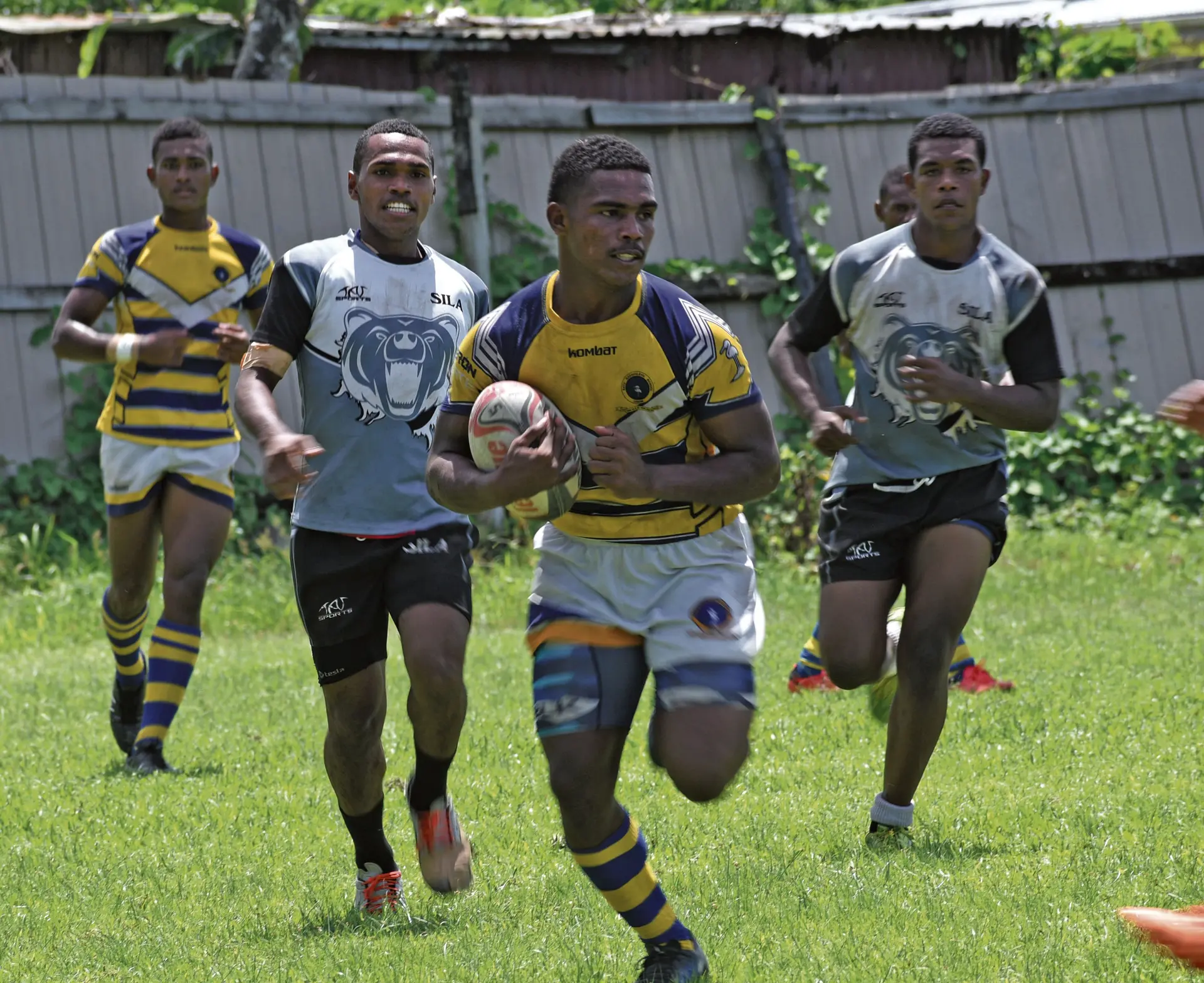 Sevanaia Dakaica of Ratu Kadavulevu Secondary School's u-19 rugby league team on his way to score a try during  the Vodafone Secondary School Rugby league competition at the Marceling primary school grounds on 10th March, 2018. Photo: Simione Haravanua.